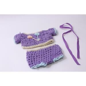 Cabbage Patch Kids, Purple, Crochet, Knit, Baby Doll Outfit, ~ 250910-WH 1356